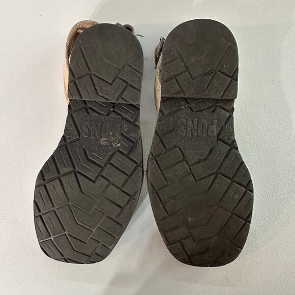 PONS Avarca Menorca Tan Leather Sandals Women’s Size 6 Peep Toe Strap - Picture 8 of 8